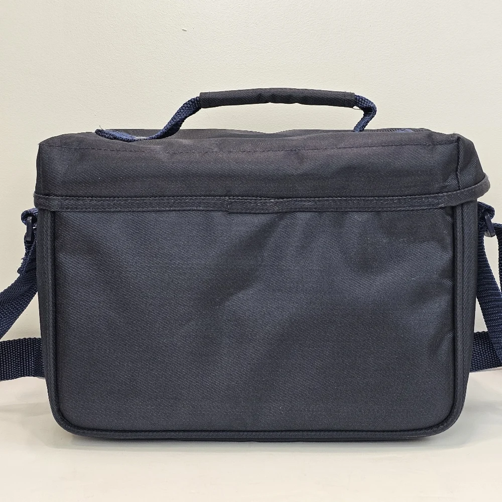 Armsuni Vintage Navy Padded Camera Bag, Divider, Secure Buckle, EUC